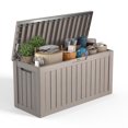 thumbnail image 1 of EasyUp Coffre de Terrasse en Résine de 80 Gallons, Coffre de Rangement Extérieur Verrouillable pour Meubles, Outils de Jardin et Rangement d'Outils, Boîtes de Rangement Extérieures Étanches (Gris), 1 of 8