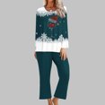 thumbnail image 2 of Pisexur Pyjamas de Noël pour Femmes Ensemble Deux Pièces Tendance Vacances Imprimé Verre de Vin Rouge Pjs Décontractés Manches Longues Col Rond Hauts Pantalons de Pyjama Vêtements de Nuit, 2 of 4