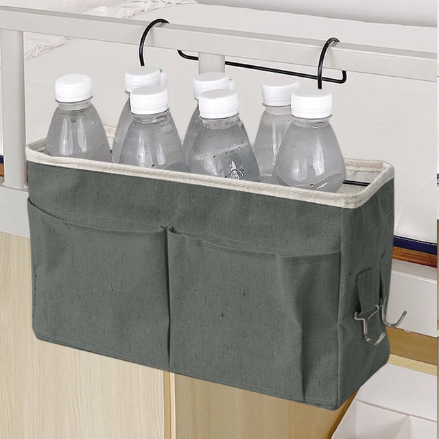Birdeem Bedside Storage Organizer,Hanging Basket Shelf with Canvas Fabric and Metal Frame,for Bunk Beds and Home Use,Multiple Pockets Easy Installation Space Saver