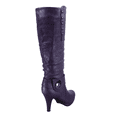 thumbnail image 3 of Bottes Mode Décontractées pour Femmes à Talons, Hauteur Genou, Plateforme, Fermeture Éclair Latérale, Boucle, Robe ( Violet, 7), 3 of 5
