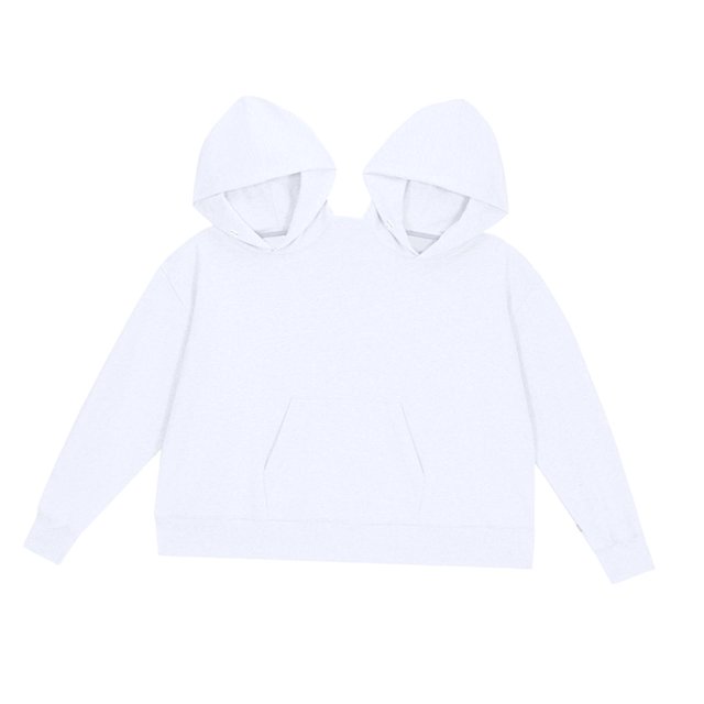 Esquirla Couple Hoodie Oversized Outerwear Fashionable Intimate Matching Sweatshirts White
