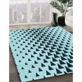 thumbnail image 3 of Ahgly Company Tapis d'Intérieur Lavables en Machine, Ronds Électriques Bleus de Transition, Ronds de 5 Pi, 3 of 7