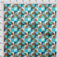 thumbnail image 4 of oneOone Cotton Flex Turquoise Blue Fabric Geometric Sewing Craft Projects Fabric Prints By Yard 40 Inch Wide, 4 of 4
