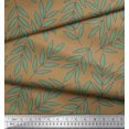 thumbnail image 2 of Soimoi Brown polyester Crepe Fabric Pecan Leaves Printed Fabric 1 Yard 52 Inch Wide, 2 of 3