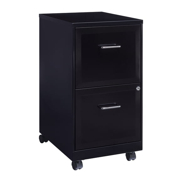 Solutions d’espace - Classeur vertical mobile, largeur papier lettre à 2 tiroirs de 18 po de profondeur - noir