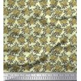 thumbnail image 1 of Soimoi Moss Georgette Fabric Leaves & Floral Block Printed Craft Fabric by The Yard 42 Inch Wide, 1 of 3