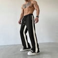 thumbnail image 2 of Casual Contrast Jogger Pants with Drawstring Elastic Waist for Everyday Comfort and Versatile Performance in Any Season, 2 of 5