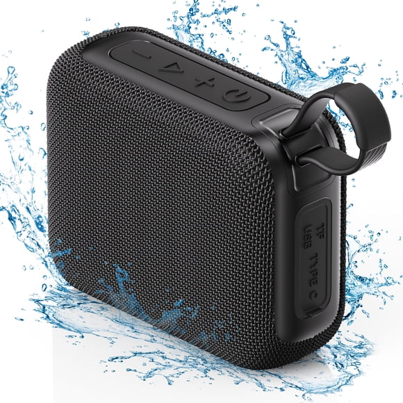 JYX Bluetooth Speaker, IPX5 Waterproof Portable Speaker, Loud Stereo Sound, 24H Playtime, Powerful Party Speaker for Outdoor, Travel, Hiking, Black