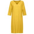 thumbnail image 3 of 2025 et Lin Courte Femme Décontractée Été Manche Vacances Semi Décontractée Mi-Longue Robe Femme Col en V Mini Décontractée Été Plage Robe Couleur Unie Robe Femme, 3 of 7
