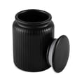 thumbnail image 1 of Thyme & Table, Small Ceramic Ribbed Kitchen Organization Jar, Black, 1 of 6