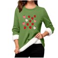 thumbnail image 2 of Heisall Chemises de Base pour Femmes Automne Hiver Imprimé Floral Col Rond Manches Longues Épaissies Polaire Teddy Shearling Chaud Ajusté Hauts Thermiques pour Usage Quotidien par Temps Froid, 2 of 3
