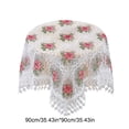 thumbnail image 3 of Nappe Nappe Ménagère Table Basse Nappe Housse de Climatiseur Serviette Petite Table Ronde Gaze Broderie Dentelle, 3 of 6