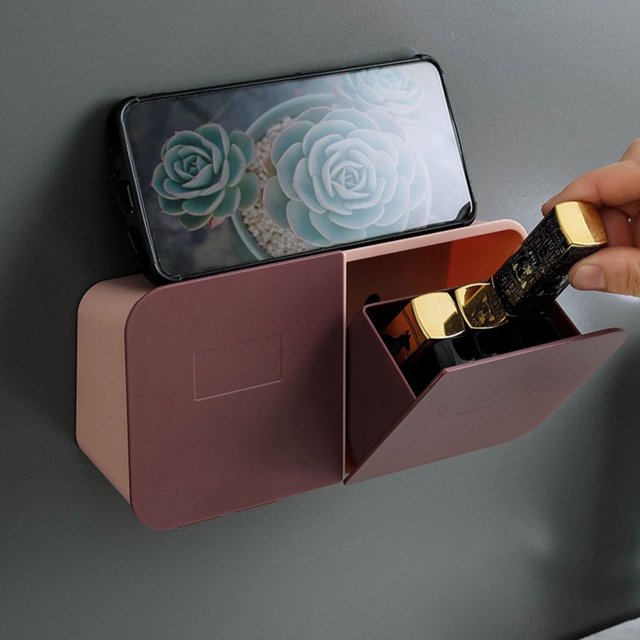 2 Compartment Hanging Storage Box Space Saving Makeup Holder For Cotton Pads Sponge Beauty Hair Ties