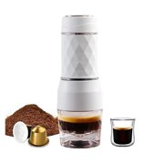 3 In1 Hot/Cold Portable Coffee Machine Manual Espresso Maker For Capsule & Ground Hand Press Brewer Home Office Travel ,Portable
