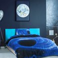 thumbnail image 3 of Unique Bargains Star Colored Sky Moon Night Duvet Cover Fuchsia Starry Pattern 4pcs, 3 of 9