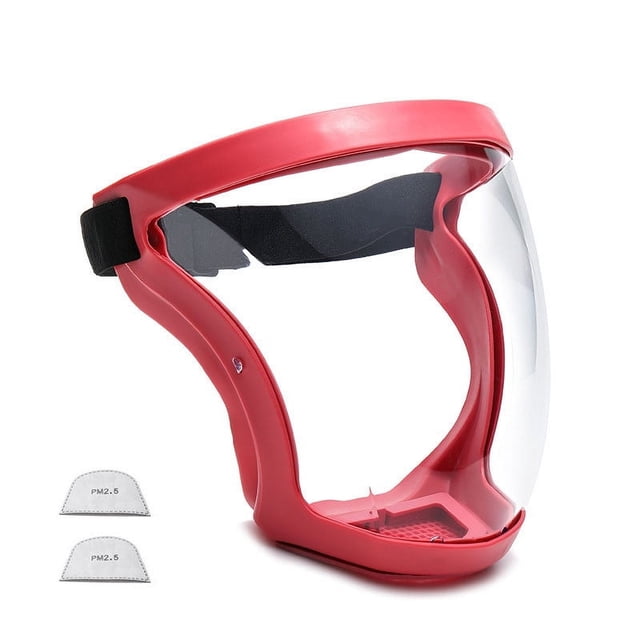 Masque Protecteur Intégral Transparent avec Conception Imperméable, Lentille de Vision Claire, Trous de Ventilation, Comprend 2 Cartouches