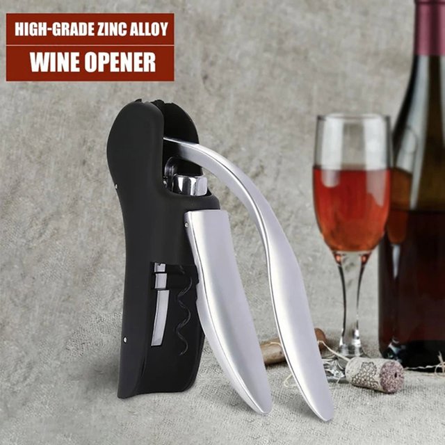 Danhjin Wine Opener Wine Opener Wine Bottle Opener Set Stainless Steel Vertical Lever Corkscrew Can Opener