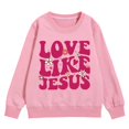 thumbnail image 4 of PMVFHDE Chandails en Molleton de Printemps pour Filles Sweat à Imprimés Graphiques Col Rond Manches Longues Mignon Pull Épaule Tombante Rose, 5-6 Ans, 4 of 6