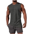 thumbnail image 1 of Timegard Tank Tops Men Solid Color Crewneck Basic Tee Comfy Sleeveless Fitting Casual Shirts Top Athletic, 1 of 5