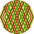 thumbnail image 1 of Ahgly Tapis Rond Lavable en Machine Intérieur Transitionnel Jaune-Vert, 6 Pieds Rond, 1 of 7
