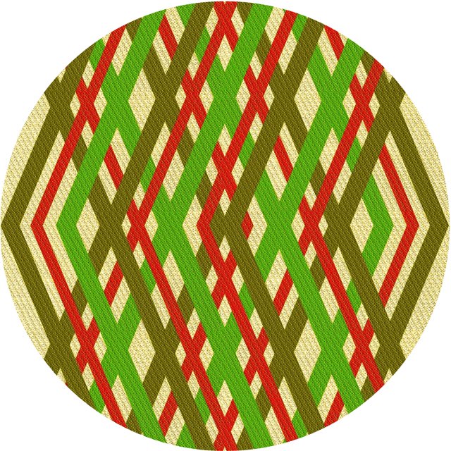 Ahgly Tapis Rond Lavable en Machine Intérieur Transitionnel Jaune-Vert, 6 Pieds Rond