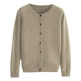 thumbnail image 1 of Hontri Cardigans pour Femmes Légers Offres à Moins de 15 $, Cardigan Basique pour Femmes à Col Rond, Manches Longues, Boutonné, Beige TTG, 1 of 6