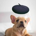 thumbnail image 2 of Dog Cat Beret Wool Yard Wool Yard Hat Hat Durable Adjustable Elastic Rope Costume Warm Black, 2 of 9