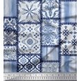 thumbnail image 1 of Soimoi Modal Satin Fabric Paisley,Mandala & Quatrefoil Patchwork Decor Fabric Printed Yard 42 Inch Wide, 1 of 3