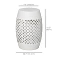 thumbnail image 3 of Outsunny 12.5" Outdoor Side Table, Round Hollow Drum End Table, White, 3 of 10