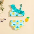 thumbnail image 4 of MIASHUI Girls Two Piece Bathing Suit Bikini Swimsuit Striped Ruffle Swimwear,Mint Green,5-6 Years, 4 of 6