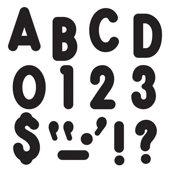 Trend Enterprises T-79411-3 Black Ready Letters 7 in. Uppercase Billboard Font - Pack of 3