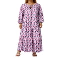thumbnail image 1 of Robe Maxi Décontractée d'Été pour Femmes, Bohème à Fleurs, Col en V, Manches Courtes Bouffantes, Robe de Plage Longue Évasée, Bleu Ciel, M, 1 of 7