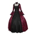 thumbnail image 4 of Pompotops Robes de Bal Rétro Gothiques à Imprimé Floral pour Femmes Automne Hiver, 4 of 9