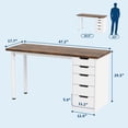 thumbnail image 2 of BeesClover Computer Desk 47" with 5 Drawers, Modern Study Table with Storage and Sturdy Metal Legs, Office Desk for Small Spaces, Apartments, Dorm Rooms, 2 of 7