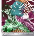 thumbnail image 1 of Soimoi Purple Rayon Fabric Tropical Leaves Printed Fabric 1 Yard 56 Inch Wide, 1 of 5