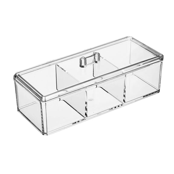 Titre de Produit de Rangement pour Textiles de Maison Acrylique Transparent Rangement Alimentaire Empilable 3 Compartiments Organisateur de Sachets de Thé Contenant de Tri de Cuisine avec Couvercle