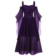 thumbnail image 3 of Robes de Plage à Manches Longues pour Femmes 2022 Grande Taille Froide Épaule Papillon Robes, 3 of 6