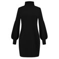 thumbnail image 3 of Fridja Robe Chandail à Col Roulé pour Femmes, Chandail à Manches Longues pour Dames, Mini Robes, 3 of 6