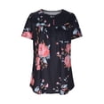thumbnail image 4 of Blouses à Manches Courtes pour Femmes Mode Imprimée Décontractée Col en V T-Shirt Ample Blouse Hauts à Manches Courtes pour Femmes, 4 of 6