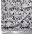 thumbnail image 1 of Soimoi Grey Cotton Cambric Fabric Filigree Damask Decor Fabric Printed Yard 56 Inch Wide, 1 of 3