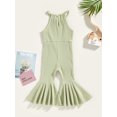 thumbnail image 4 of Faithtur Combinaison Sans Manches pour Bébé Fille, Pantalon Évasé Long d'Été pour Fête Décontractée, 4 of 8
