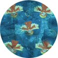 thumbnail image 1 of Ahgly Company Tapis d'Intérieur Lavables en Machine, Carrés de Transition Vert Turquoise Foncé, Carrés de 3', 1 of 7
