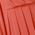 thumbnail image 4 of Plus Size Dresses Chiffon V Neck Long Sleeves Pleated A Line Midi Length Sundress Orange XXL, 4 of 4