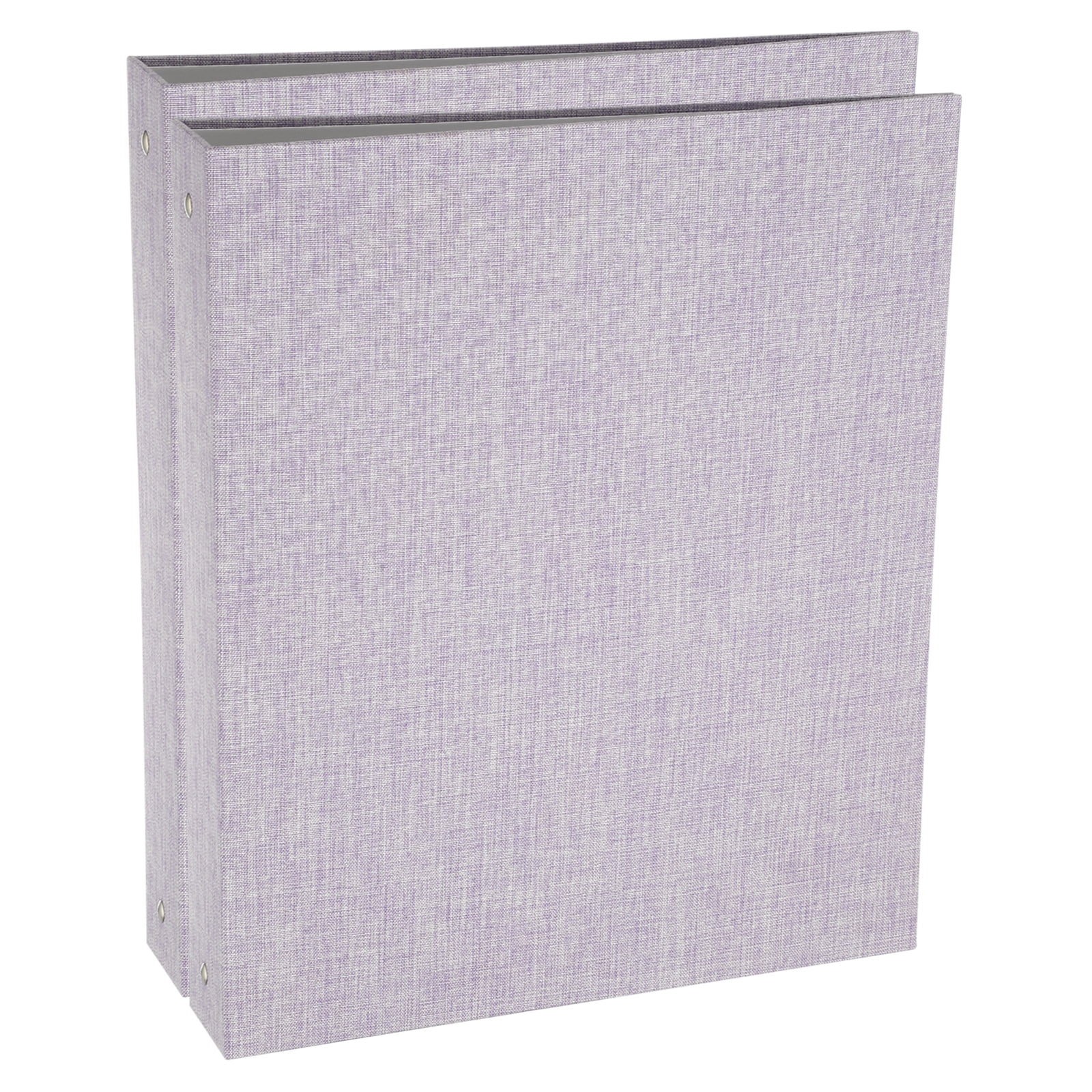 Uxcell 3 Ring Binder, 2 Pcs A4 Size Flexible Round Binder Big Capacity Linen Planner Binder for Business Home Classroom, Light Purple