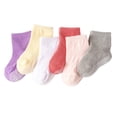 thumbnail image 4 of 6 Pcs Bas Chaussettes pour Enfants avec Belle Élasticité Port Confortable Style Simple Bonne Fabrication Bas Garder au Ras Moyen Fille 8-10, 4 of 6