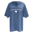 thumbnail image 4 of Mode Femme Décontractée Manches Courtes Col en V Imprimé Lettre T-Shirt Blouse, 4 of 5