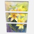 thumbnail image 1 of Designart - Watercolor Painting Yellow Lily Flower - Large Floral Canvas Artwork, 1 of 1