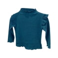 thumbnail image 1 of Posijego Girls Mock Turtleneck Sweater Ruffle Long Sleeve Ribbed Knit Basic Blouses for Shirt Little Girls, 1 of 3