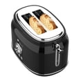 thumbnail image 2 of Culinary Chef Grille-pain Rétro 2 Tranches – Fentes Larges, 5 Réglages de Brunissage, Bagel, Décongélation et Fonctions d'Annulation – 900 W – Noir, 2 of 10