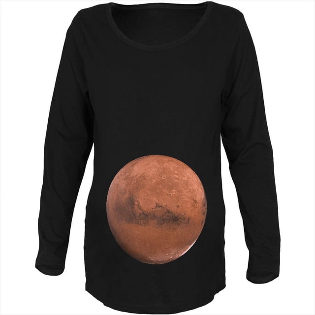 Planet Mars Costume de Grossesse Maternité T-Shirt Doux à Manches Longues